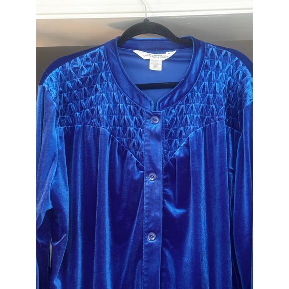 Vermont Country Store Velour Shirt Top Blouse Size 2X Plus Super Soft Pockets - Picture 3 of 8